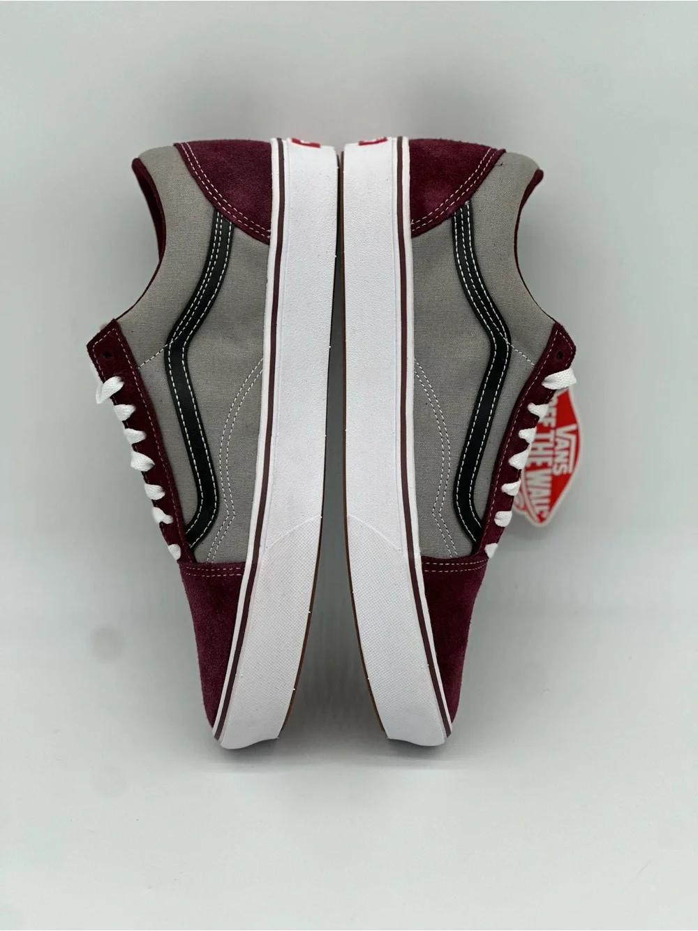 Vans Old Skool Low Top Sneakers - Burgundy & Gray